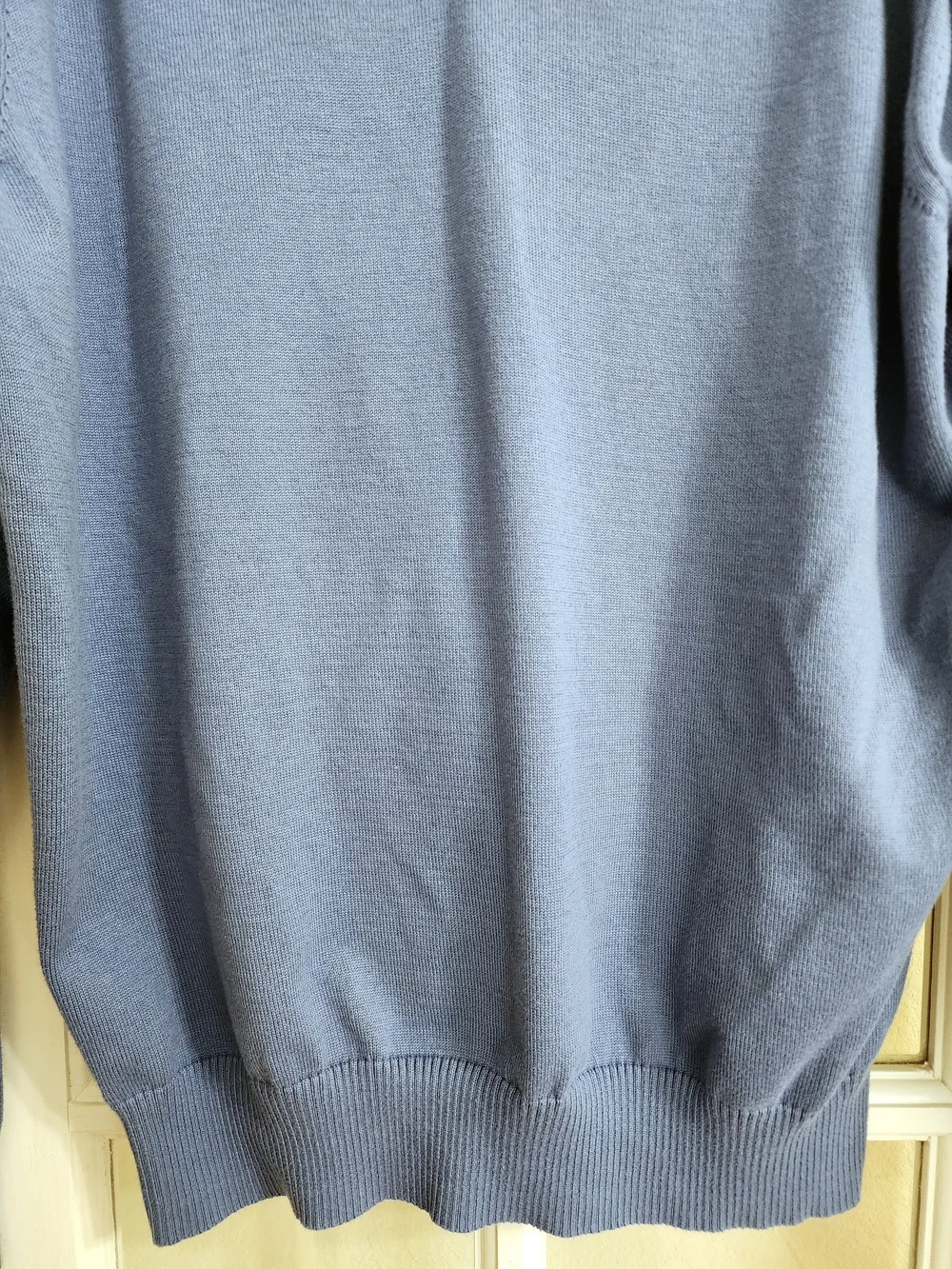 Jos A Bank Signature Collection Pima Cotton V Neck Sweater Blue M